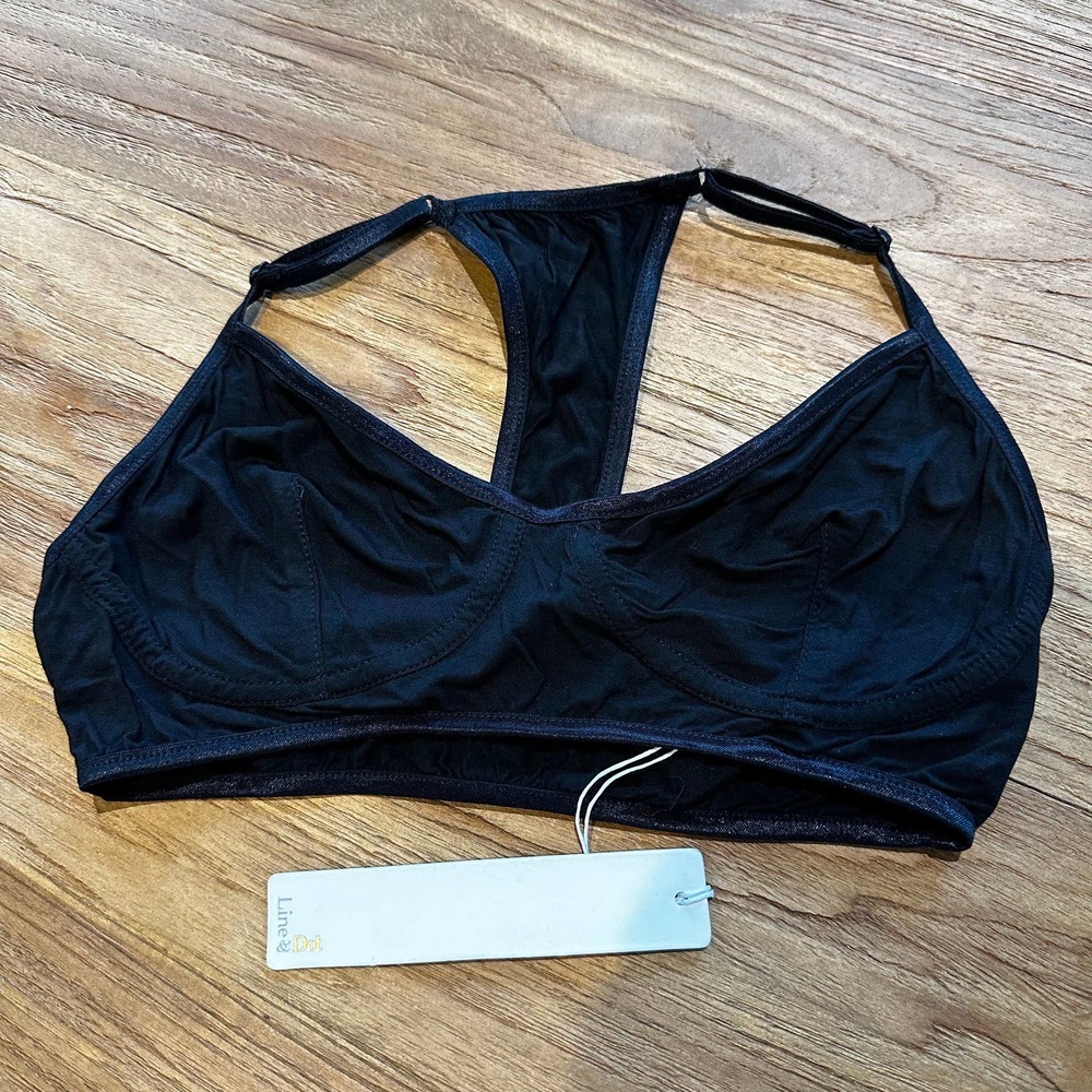 Line + Dot Women’s Black Stretch NWT Racerback‎ Bra Bralette